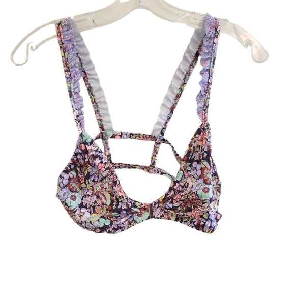 VICTORIA'S SECRET front close purple bikini top Floral - Picture 1 of 6